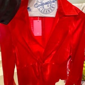 Amanda Uprichard silk Red blouse